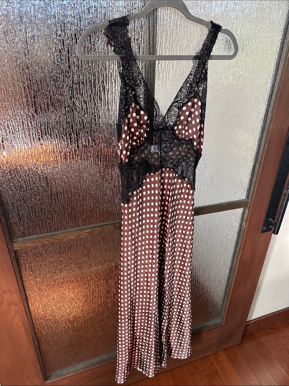 Ronny Kobo Holiday V-Neck Lace-Trim Midi Dress Polka Dot size XS - Picture 8 of 12